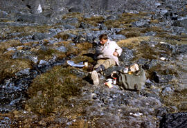 Richard Moskal. Lunch with my back pack, south of Fury and Hecla Strait.