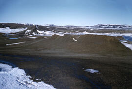 General topographic view of area around Isachsen, showing summer erosion.