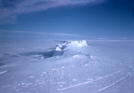 Ice pressure ridge, south west comer of Hall Lake.